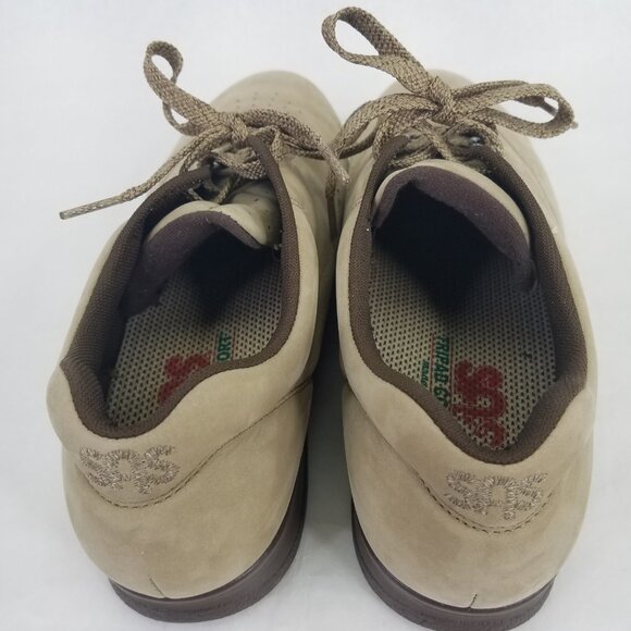 SAS Free Time Walking Shoes Womens 8.5M Oxford Beige Taupe Suede Lace Up Comfort - Picture 11 of 16